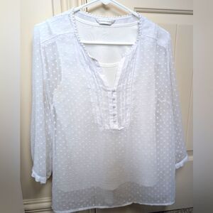 White Textured Women's Top